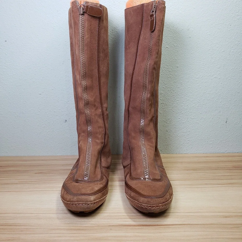 Cole Haan Penny Lane Suede Boots Tall Knee High Lagenlook Cottage Hippie Size 6B